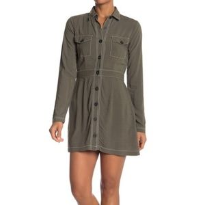 Love, Fire Utility Dress Beetle Green Petite